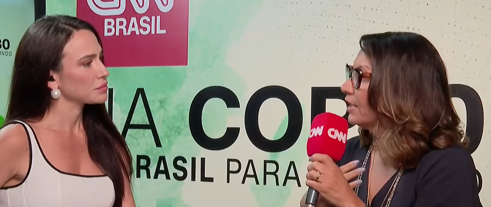Primeira-dama Janja da Silva durante entrevista à CNN