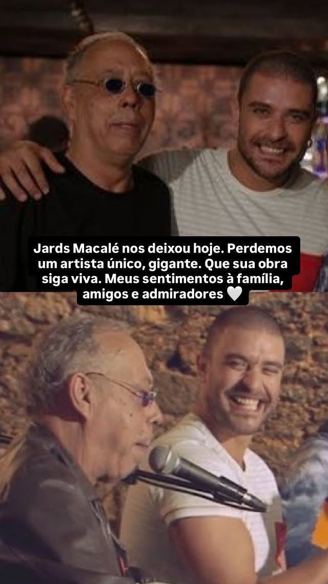 Diogo Nogueira se despediu de Jards Macalé • Reprodução/Instagram