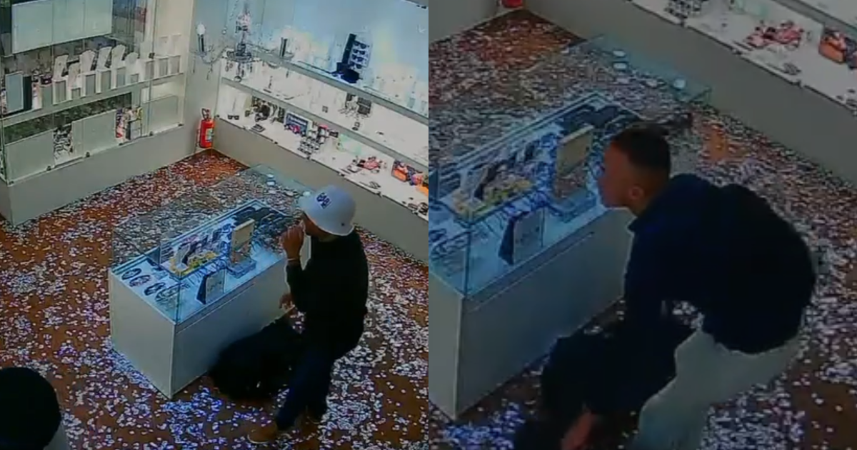 Vídeo: Com sorvete na mão, bandido rouba R$ 100 mil de joalheria em SP