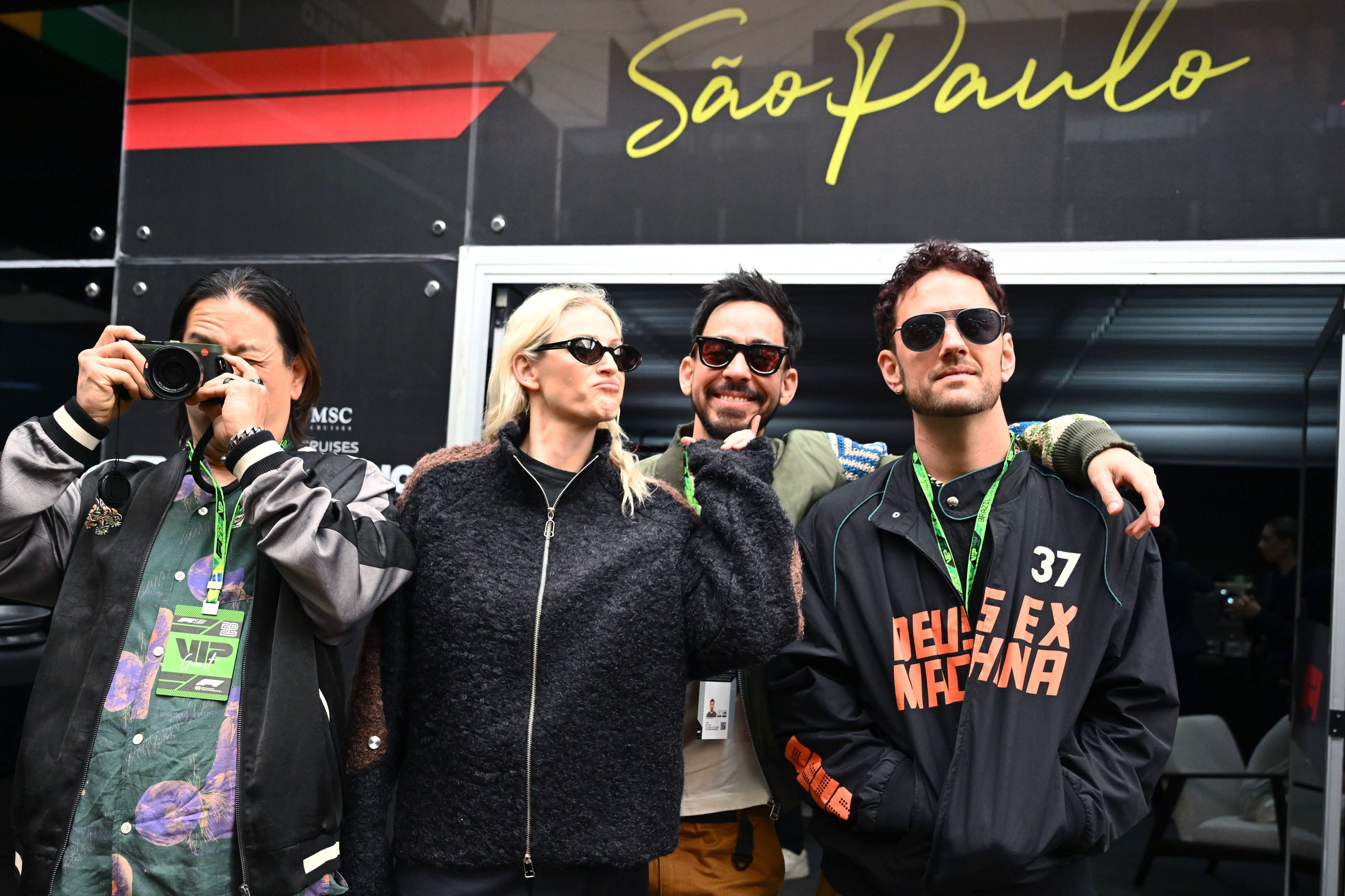 Linkin Park no paddock do Autódromo José Carlos Pace, durante o GP de São Paulo de Fórmula 1