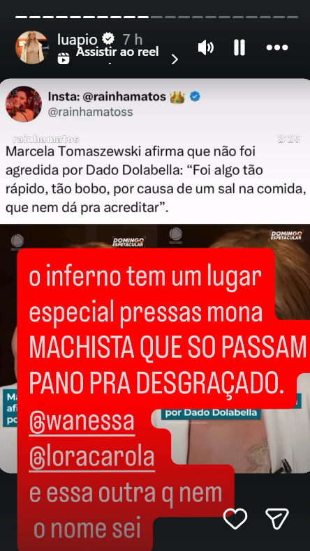 Luana Piovani critica Carolina Dieckmmann e Wanessa • Instagram/ Luana Piovani