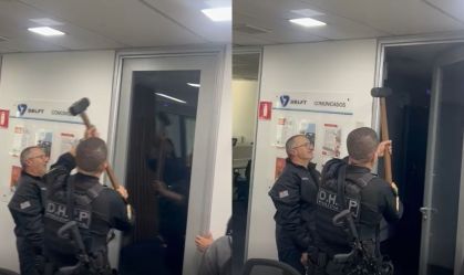 Vídeo: polícia usa marreta para abrir porta durante operação contra Refit