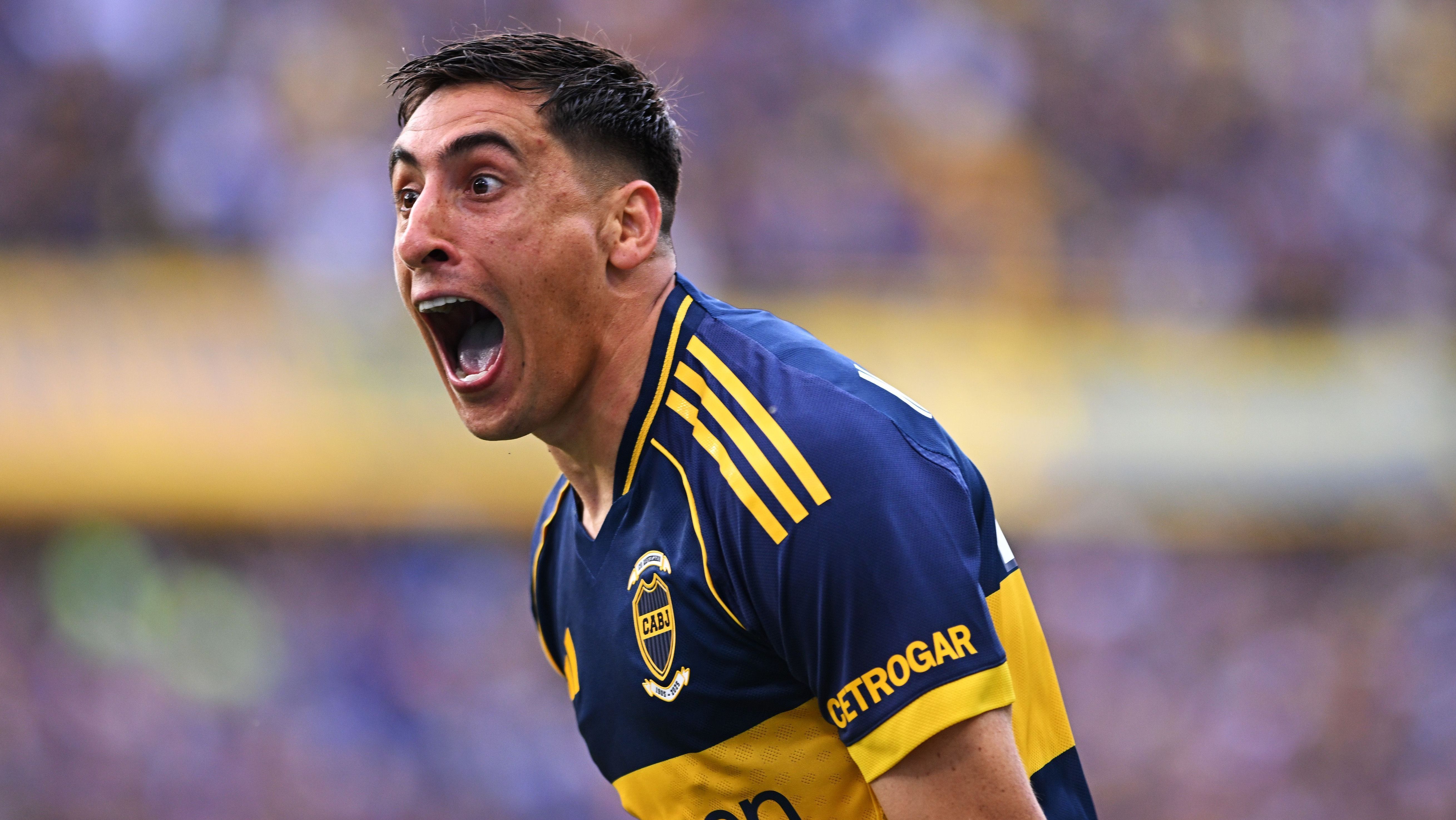 Merentiel comemora gol do Boca sobre o River na Bombonera