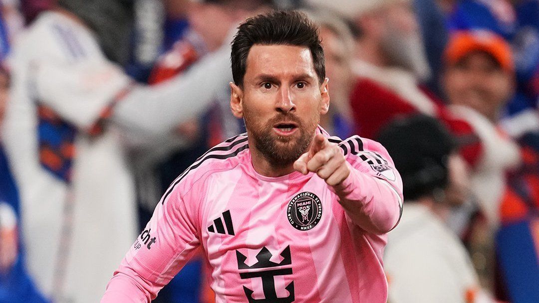 Lionel Messi, do Inter Miami, comemorando o seu gol contra o FC Cincinnati