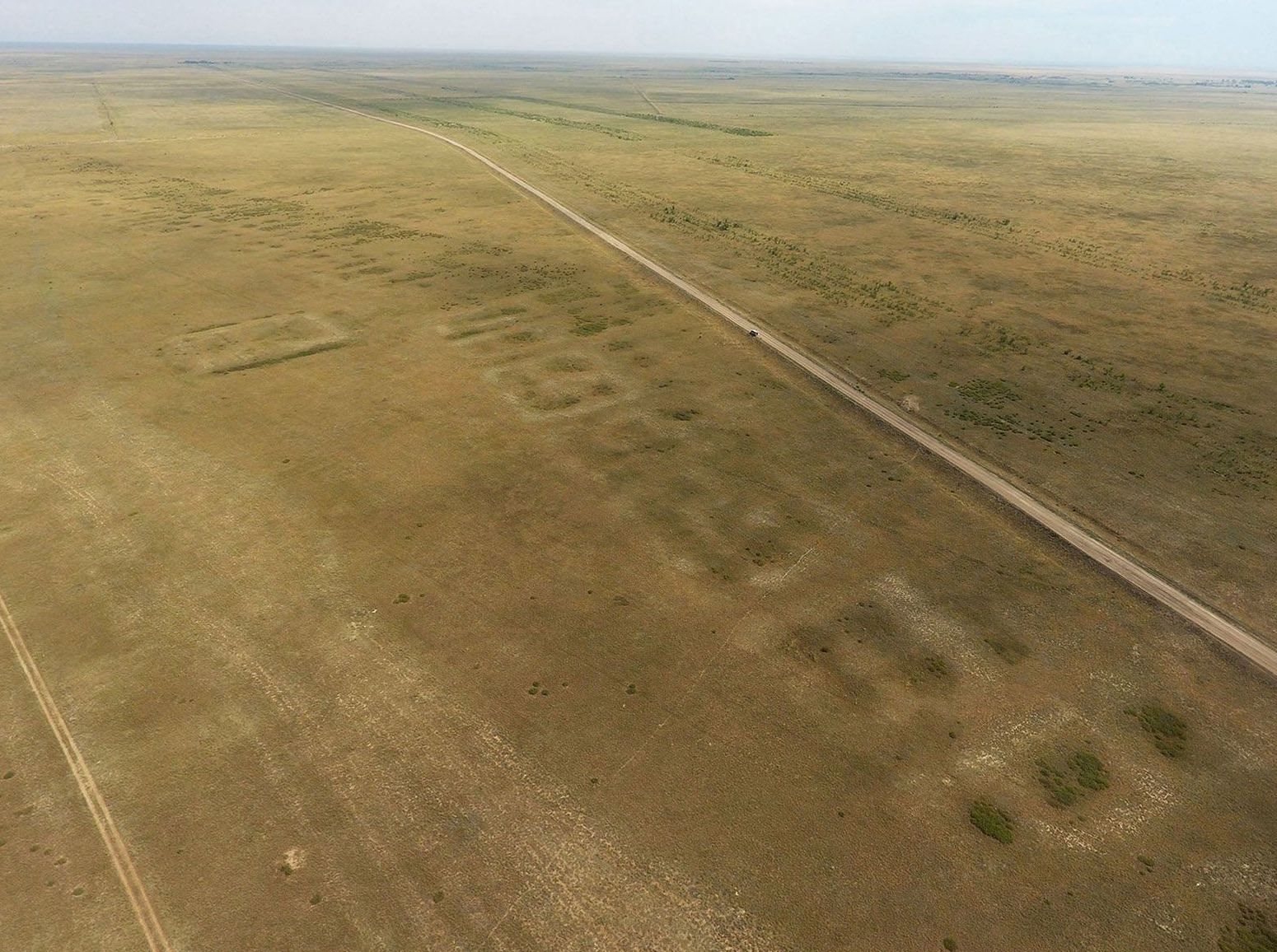 Fotografia aérea do sítio arqueológico de Semiyarka, tirada por drone em julho de 2018 • Courtesy Peter J. Brown via CNN Newsource