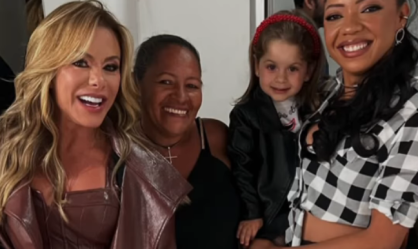 Poliana, esposa de Leonardo, realiza sonho da babá de Maria Flor