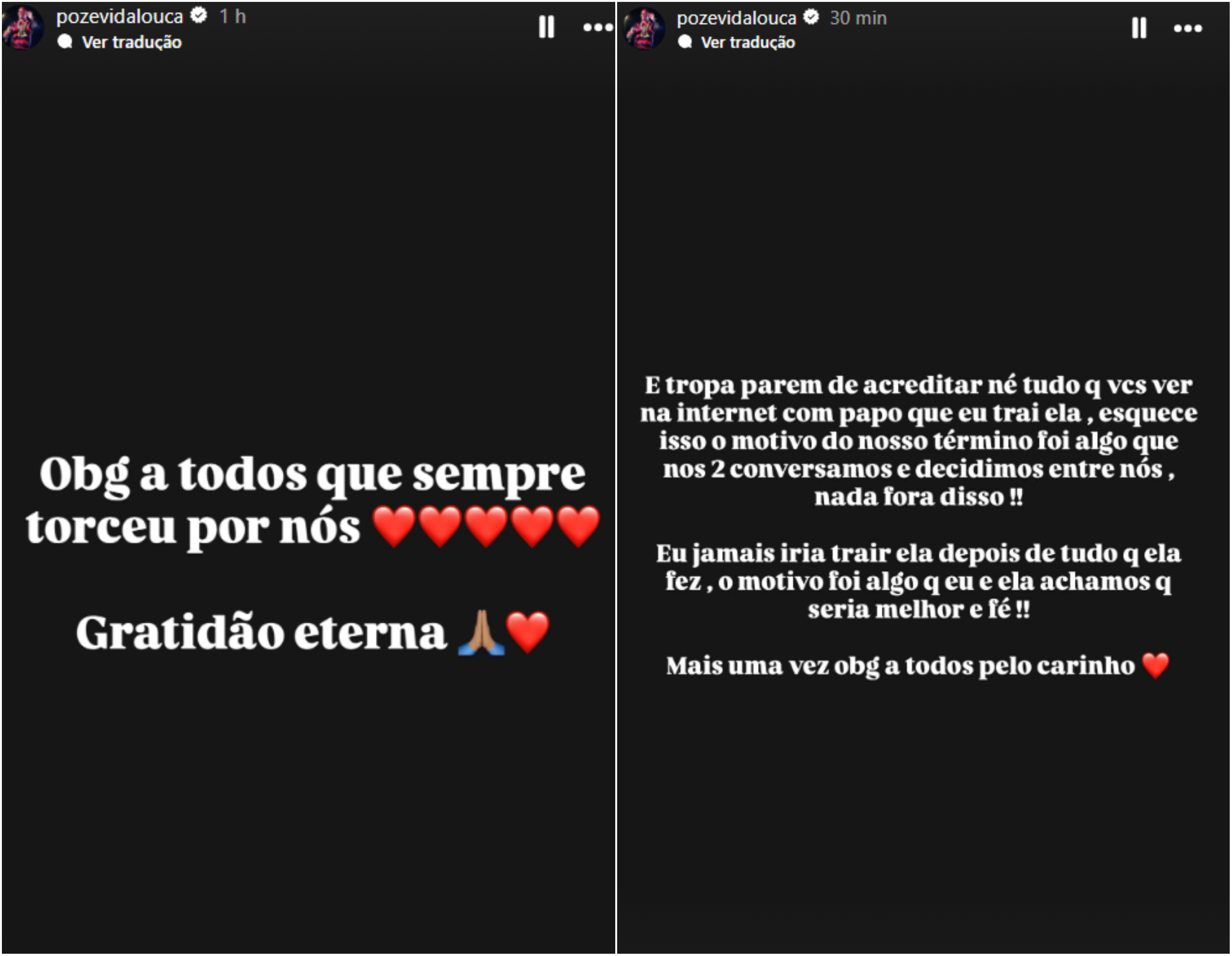 MC Poze do Rodo falou sobre os rumores de traição após fim do casamento com influenciadora • Reprodução/Instagram