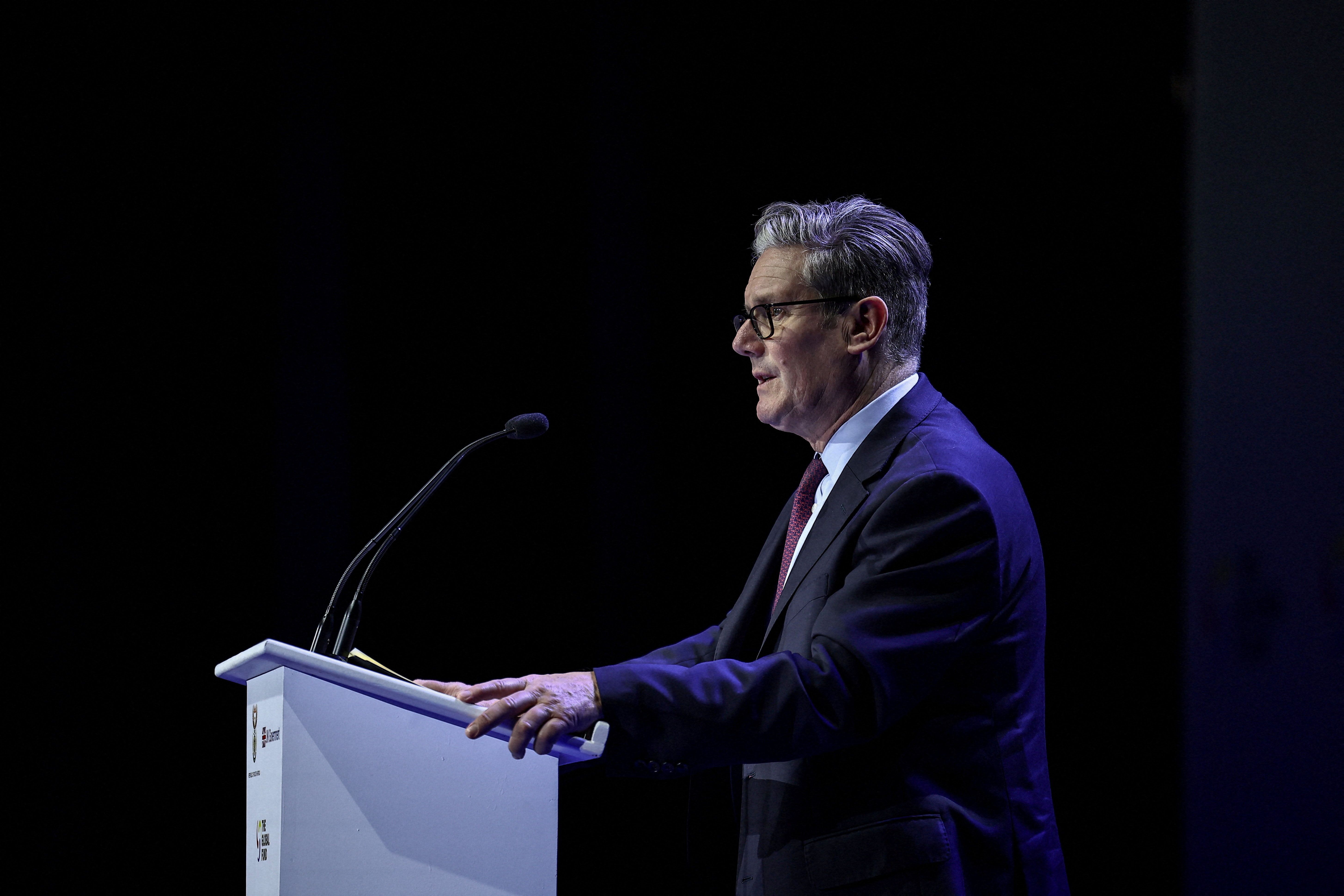 Premiê britânico Keir Starmer em Johanesburgo
