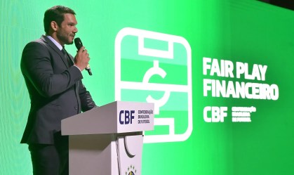 Samir Xaud, presidente da CBF, em apresentação no Summit CBF Academy