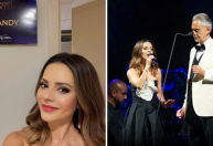 Sandy quebra "hiato" e canta com Andrea Bocelli em São Paulo; veja