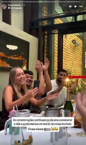 Tata e Cocielo almoçam juntos neste domingo (16) • Instagram/Louise Estaniecki
