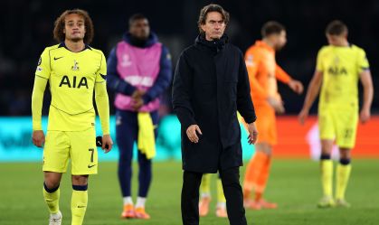 Xavi Simons e Thomas Frank, do Tottenham