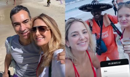 César Tralli curte praia em família antes de estreia no "Jornal Nacional"