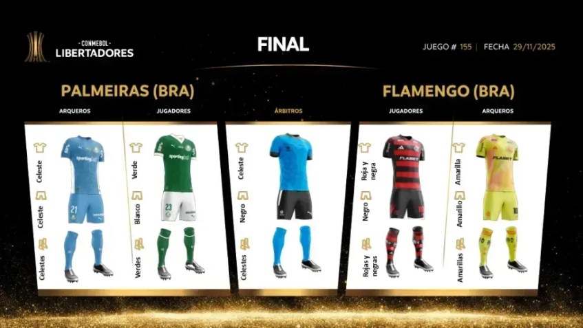 Uniformes de Palmeiras e Flamengo para a final da Libertadores • Divulgação