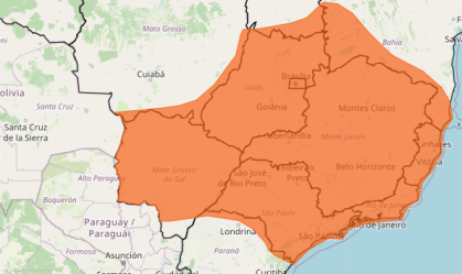 Inmet emite alerta laranja para tempestades em parte do país