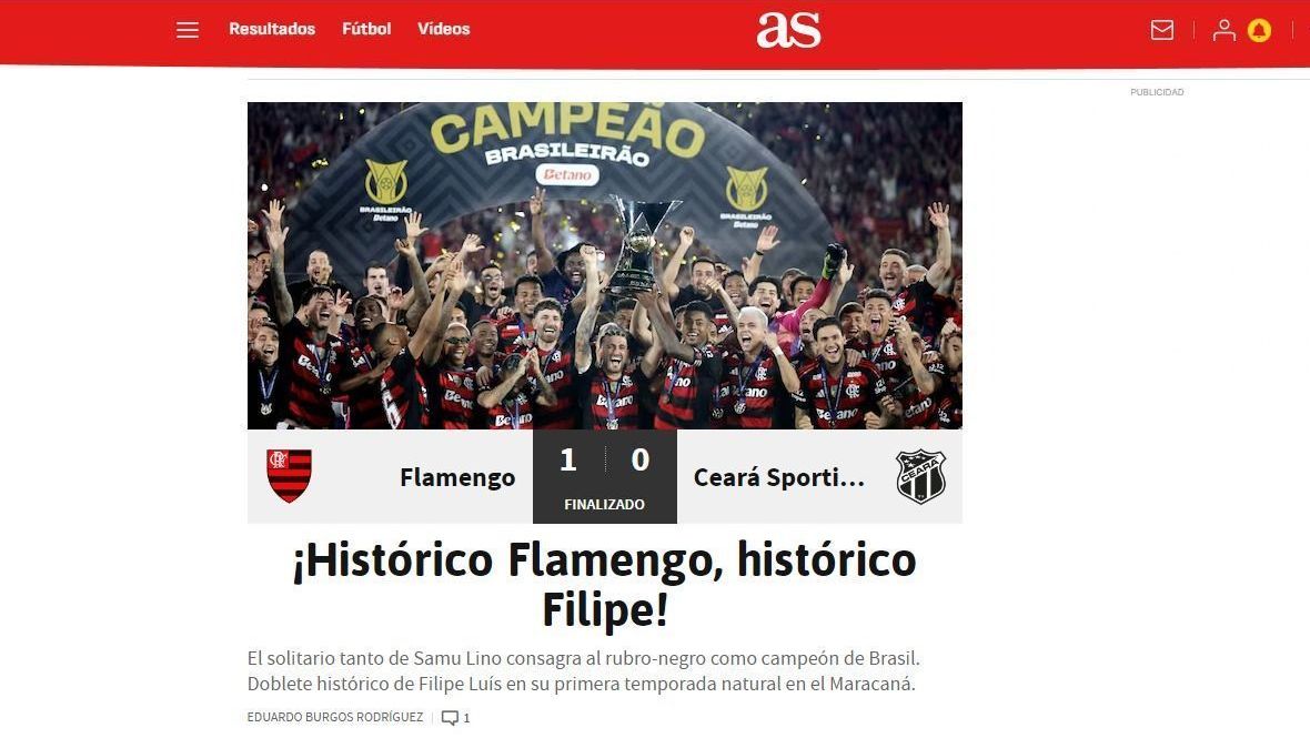 Capa do jornal AS, da Espanha