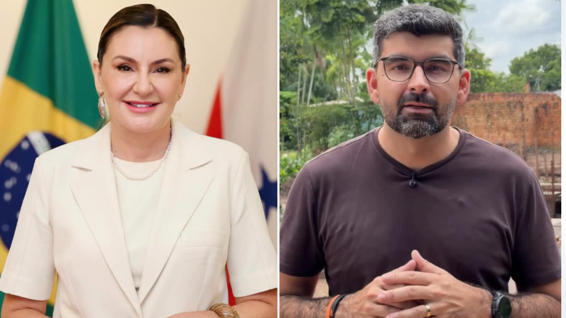 vice-governadora do Pará, Hana Ghassan (MDB) e o prefeito de Ananindeua, Dr. Daniel Santos (PSB)
