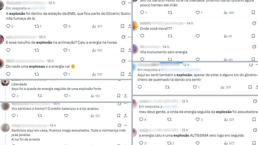 Clienetes relataram tremores, barulho e queda de energia após explosão da subestação • Montagem CNN