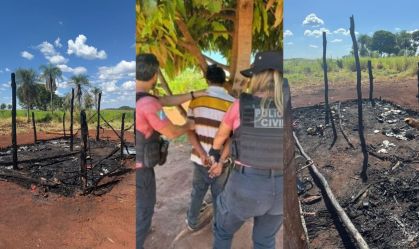 Homem é preso após agredir companheira e incendiar aldeia indígena em MS