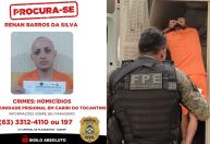 Serial killer foge de segurança máxima e está há 60 horas foragido no TO