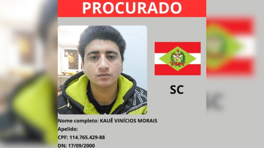 Procurado no estado de Santa Catarina • Montagem CNN/MJSP