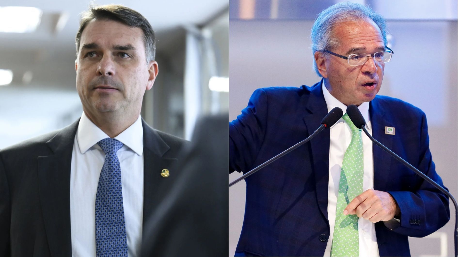 Flávio Bolsonaro e Paulo Guedes