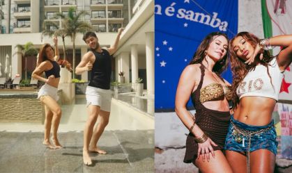 Álvaro reproduz dança viral de Paolla Oliveira; veja reação da atriz