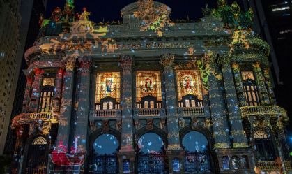 Imagem de destaque do post: Projeção de Natal e "O Quebra-Nozes" no Theatro Municipal encantam o Rio