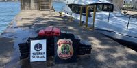 PF apreende 100 kg de cocaína escondidos em navio no litoral de SP