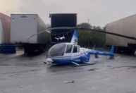 Helicóptero da Band cai na Dutra, na altura de Guarulhos