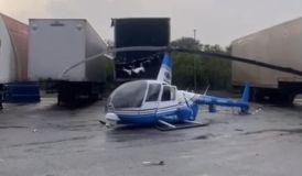 Helicóptero da Band cai na Dutra, na altura de Guarulhos