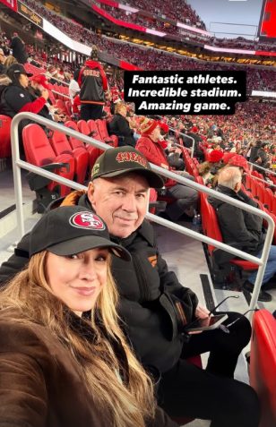 Ancelotti em jogo do San Francisco 49ers na NFL • Reprodução/Instagram