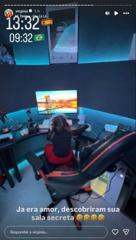 Maria Flor and Maria Alice at Vini Jr's house, in Spain • Instagram/Virginia