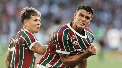 Thiago Silva, do Fluminense, comemorando seu gol sobre o Bahia, na partida válida pela 38ª rodada do Brasileirão