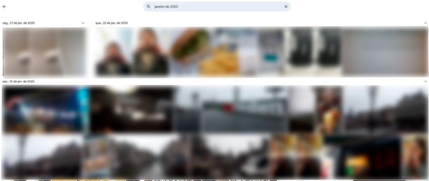 Como encontrar fotos antigas e perdidas no Google Fotos: Guia completo 2 Se você digitar o mês e ano que a foto foi capturada, ela será exibida na busca do Google Fotos • Reprodução/Google