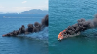 Vídeo: Lancha pega fogo e deixa seis feridos em Angra dos Reis