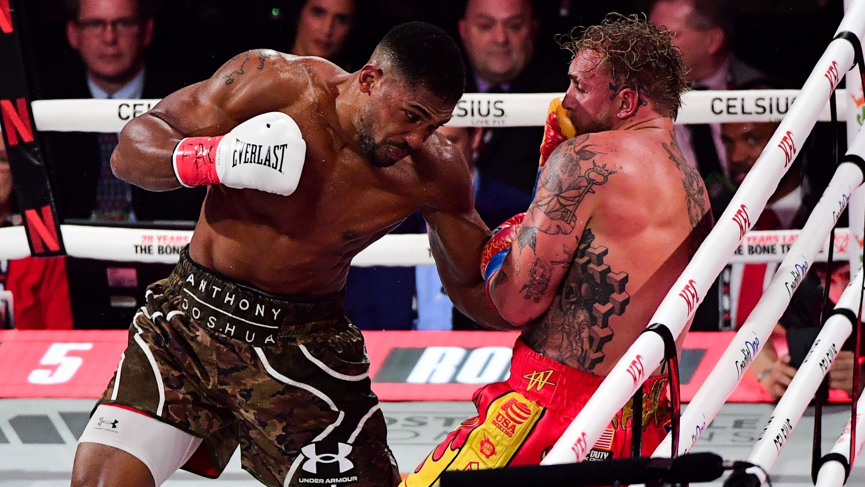 Jake Paul foi nocauteado contra Anthony Joshua