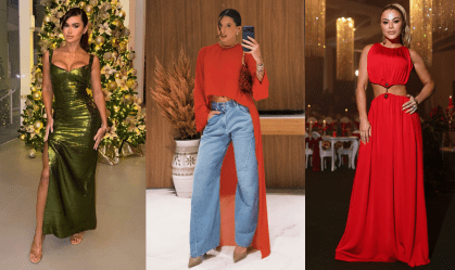 Famosos arrasam nos looks da véspera de Natal; veja fotos