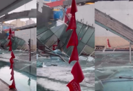 Teto de academia desaba após chuvas e deixa dois feridos no ABC Paulista