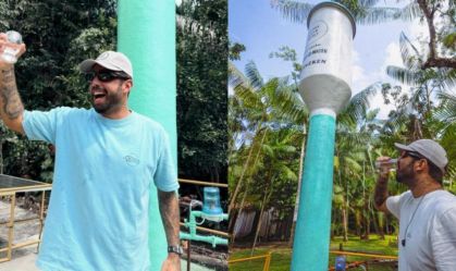 Pedro Scooby inaugura estações de tratamento de água no Pará