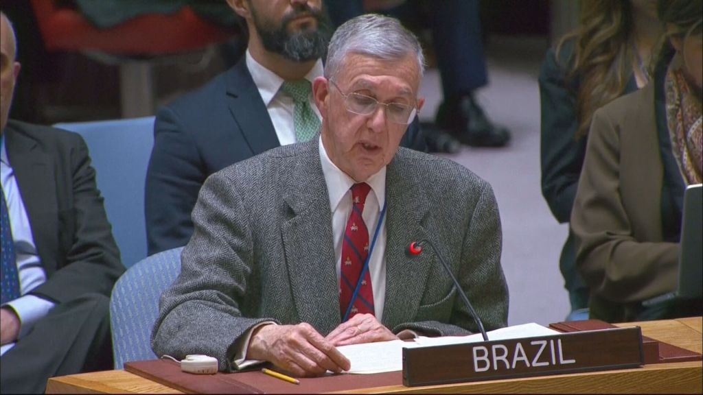 Embaixador do Brasil na ONU, Sérgio Danese, discursa em reunião do Conselho de Segurança sobre Venezuela, em 23 de dezembro de 2025.