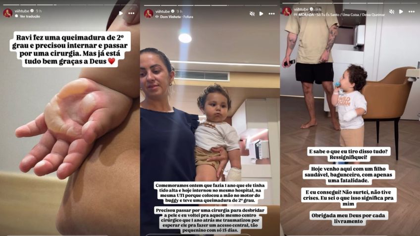 Viih Tube usou as redes sociais para relatar acidente envolveu seu filho mais novo, Ravi, 1 • Instagram/Viih Tube