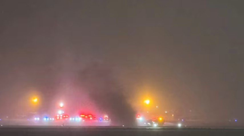 Local do acidente no aeroporto de Bangor