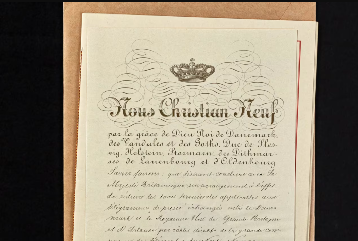Trecho da Declaração de Lansing, emitida em 1916 • Arquivos Nacionais da Dinamarca