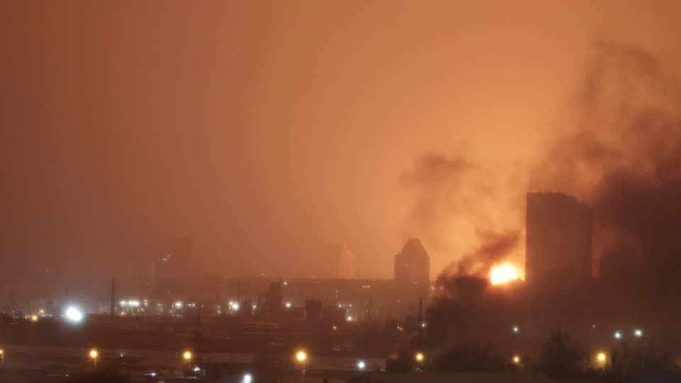 Explosões em Kiev, capital da Ucrânia, durante ataque com drones russos