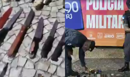 144 facas são apreendidas em operação de revista durante Réveillon no Rio