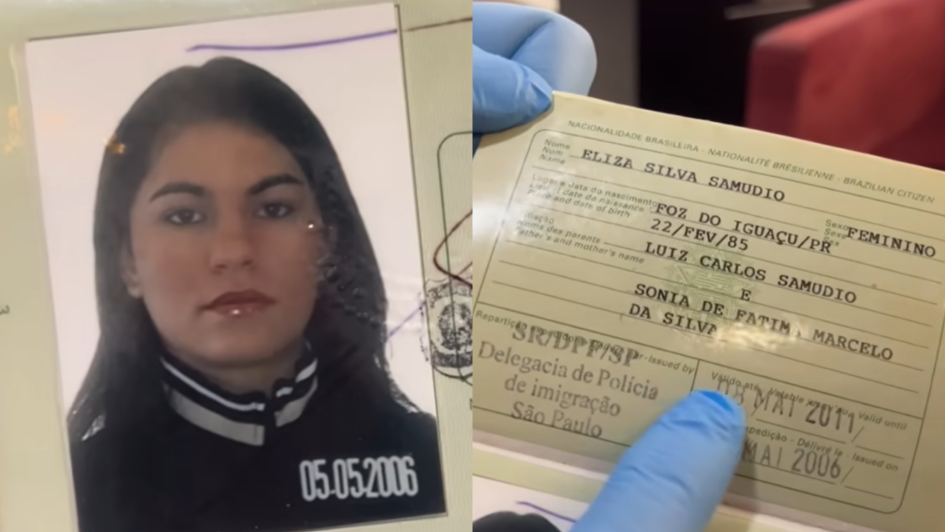 Imagens, cedidas à CNN Brasil pela Leo Dias TV, mostram detalhes do documento como foto, filiação, data de nascimento e nome completo de Eliza