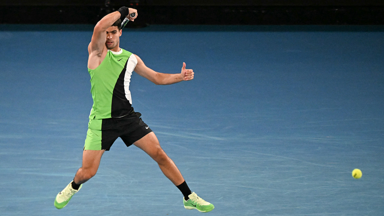 Carlos Alcaraz durante partida do Australian Open