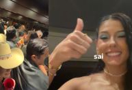 Ana Castela fica presa no elevador do navio com amigos: "O after é aqui"