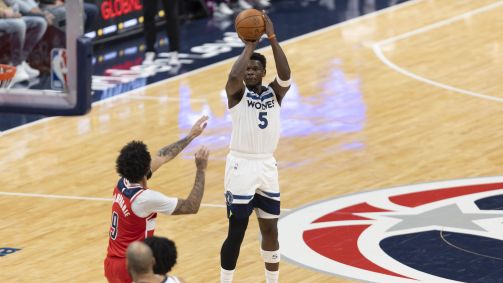 Anthony Edwards durante Washington Wizards x Minnesota Timberwolves